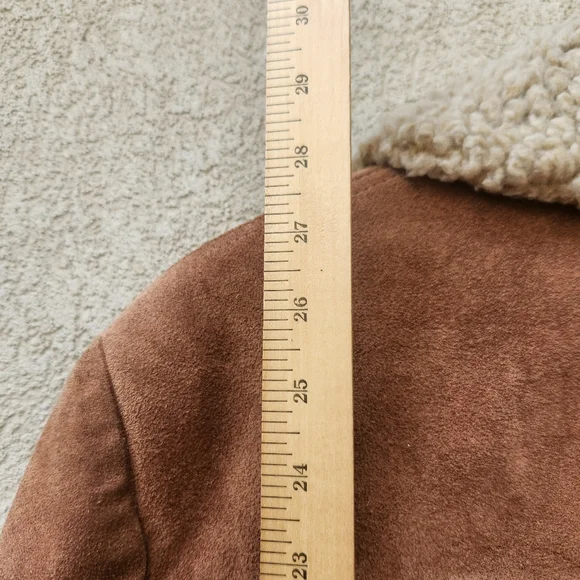 LAKELAND Men's Campus Coat Size 40 Penny Lane Leather Sherpa Lined Vintage 70s - Picture 13 of 14